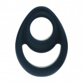 Черное эрекционное кольцо Double Ergo Silicone Cockring - Shots Media BV - в Нижнем Тагиле купить с доставкой