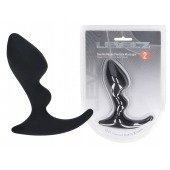 Черная анальная пробка для массажа простаты Double Ripple Silicone Prostate Massager - Shots Media BV - в Нижнем Тагиле купить с доставкой