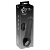 Черная вибронасадка для пениса с хомутом для мошонки и пультом ДУ Remote Controlled Penis Extension - Orion - в Нижнем Тагиле купить с доставкой