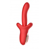 Красный вибратор с постукивающим эффектом - 22 см. - Secwell