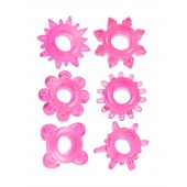 Набор из 6 розовых эрекционных колец с различным рельефом - Erowoman-Eroman - в Нижнем Тагиле купить с доставкой