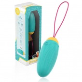Бирюзовое виброяйцо с ротацией и управлением через приложение - Oninder