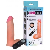Фаллическая насадка Харнесс UNICOCK 5,5  с вибрацией - 17 см. - LOVETOY (А-Полимер) - купить с доставкой в Нижнем Тагиле