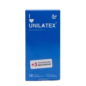 Классические презервативы Unilatex Natural Plain - 12 шт. + 3 шт. в подарок - Unilatex - купить с доставкой в Нижнем Тагиле