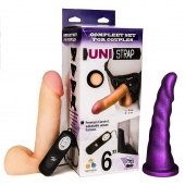 Вибрострапон с двумя насадками UniStrap - 18 и 18 см. - LOVETOY (А-Полимер) - купить с доставкой в Нижнем Тагиле