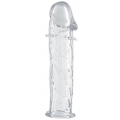 Гладкая прозрачная насадка с усиками под головкой - 12,5 см. - Toyfa Basic - в Нижнем Тагиле купить с доставкой