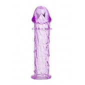 Гладкая фиолетовая насадка с усиками под головкой - 12,5 см. - Toyfa Basic - в Нижнем Тагиле купить с доставкой