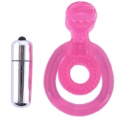 Розовая вибронасадка со стимулятор клитора   Язычок - Toyfa Basic - в Нижнем Тагиле купить с доставкой