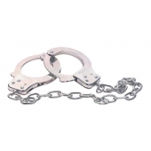 Наручники из металла с длинной цепочкой CHROME HANDCUFFS METAL HANDCUFFS W. KEY - NMC - купить с доставкой в Нижнем Тагиле