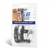 Утяжка на пенис на замочке Duo Cock And Ball Lock - BlueLine - купить с доставкой в Нижнем Тагиле