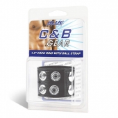 Ремень на член и мошонку 1.5  Cock Ring With Ball Strap - BlueLine - купить с доставкой в Нижнем Тагиле