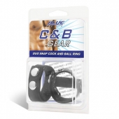 Утяжка на пенис с клёпками Duo Snap Cock And Ball Ring - BlueLine - купить с доставкой в Нижнем Тагиле