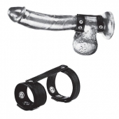 Утяжка на пенис с клёпками Duo Snap Cock And Ball Ring - BlueLine - купить с доставкой в Нижнем Тагиле