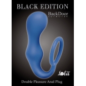 Синее эрекционное кольцо с анальной пробкой Double Pleasure Anal Plug - Lola Games - в Нижнем Тагиле купить с доставкой
