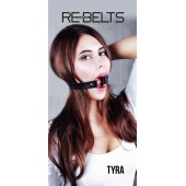 Чёрный кожаный чокер-кляп Tyra Black - Rebelts - купить с доставкой в Нижнем Тагиле