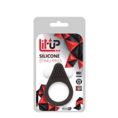 Чёрное эрекционное кольцо LIT-UP SILICONE STIMU RING 1 BLACK - Dream Toys - в Нижнем Тагиле купить с доставкой