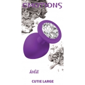 Большая фиолетовая анальная пробка Emotions Cutie Large с прозрачным кристаллом - 10 см. - Lola Games - купить с доставкой в Нижнем Тагиле