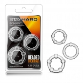 Набор из 3 прозрачных эрекционных колец Stay Hard Beaded Cockrings - Blush Novelties - в Нижнем Тагиле купить с доставкой