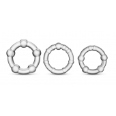 Набор из 3 прозрачных эрекционных колец Stay Hard Beaded Cockrings - Blush Novelties - в Нижнем Тагиле купить с доставкой