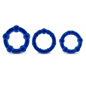 Набор из 3 синих эрекционных колец Stay Hard Beaded Cockrings - Blush Novelties - в Нижнем Тагиле купить с доставкой
