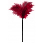 Пластиковая метелочка с красными пёрышками Small Feather Tickler - 32 см. - Blush Novelties - купить с доставкой в Нижнем Тагиле