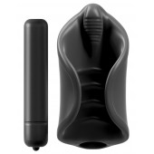 Чёрный мастурбатор Vibrating Silicone Stimulator с вибрацией - Pipedream - в Нижнем Тагиле купить с доставкой