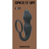 Серое эрекционное кольцо Sensation с анальным стимулятором - Lola Games - в Нижнем Тагиле купить с доставкой