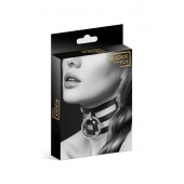 Чёрный тройной чокер с большим кольцом - Bijoux Pour Toi - купить с доставкой в Нижнем Тагиле