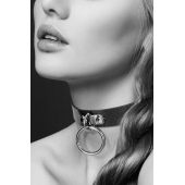 Узенький ошейник из полиуретана с кольцом - Bijoux Pour Toi - купить с доставкой в Нижнем Тагиле