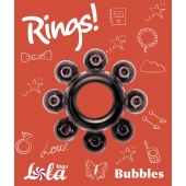 Чёрное эрекционное кольцо Rings Bubbles - Lola Games - в Нижнем Тагиле купить с доставкой