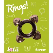 Чёрное эрекционное кольцо Rings Screw - Lola Games - в Нижнем Тагиле купить с доставкой