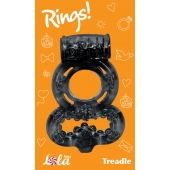 Чёрное эрекционное кольцо Rings Treadle с подхватом - Lola Games - в Нижнем Тагиле купить с доставкой