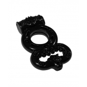 Чёрное эрекционное кольцо Rings Treadle с подхватом - Lola Games - в Нижнем Тагиле купить с доставкой