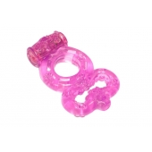 Розовое эрекционное кольцо Rings Treadle с подхватом - Lola Games - в Нижнем Тагиле купить с доставкой