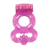 Розовое эрекционное кольцо Rings Treadle с подхватом - Lola Games - в Нижнем Тагиле купить с доставкой