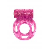 Розовое эрекционное кольцо с вибрацией Rings Axle-pin - Lola Games - в Нижнем Тагиле купить с доставкой