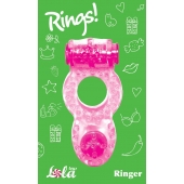 Розовое эрекционное кольцо с вибрацией Rings Ringer - Lola Games - в Нижнем Тагиле купить с доставкой