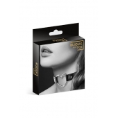 Чёрный чокер с кольцом в форме сердца - Bijoux Pour Toi - купить с доставкой в Нижнем Тагиле
