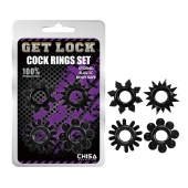 Набор из 4 черных эрекционных колец Get Lock - Chisa - в Нижнем Тагиле купить с доставкой