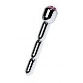 Серебристый уретральный плаг со стразом - 7 см. - ToyFa - купить с доставкой в Нижнем Тагиле