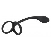 Эрекционное кольцо с утяжкой на мошонку и анальным плаг Black Velvets - Orion - в Нижнем Тагиле купить с доставкой