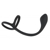 Эрекционное кольцо с утяжкой на мошонку и анальным плаг Black Velvets - Orion - в Нижнем Тагиле купить с доставкой