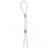 Прозрачное эрекционное кольцо-лассо SILICONE LASSO COCK RING DUAL BEADS - NMC - в Нижнем Тагиле купить с доставкой