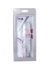 Прозрачная, закрытая насадка с шипами и точками - 13,5 см. - Toyfa Basic - в Нижнем Тагиле купить с доставкой