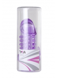 Закрытая фиолетовая насадка с 2 отростками - 13 см. - Toyfa Basic - в Нижнем Тагиле купить с доставкой