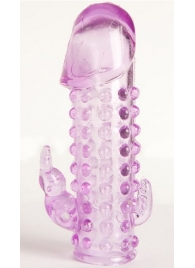 Закрытая фиолетовая насадка с 2 отростками - 13 см. - Toyfa Basic - в Нижнем Тагиле купить с доставкой