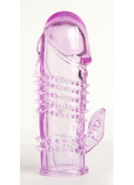 Фиолетовая насадка с коготком и шипами - 13 см. - Toyfa Basic - в Нижнем Тагиле купить с доставкой