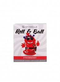 Стимулирующий презерватив-насадка Roll   Ball Strawberry - Sitabella - купить с доставкой в Нижнем Тагиле
