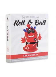 Стимулирующий презерватив-насадка Roll   Ball Strawberry - Sitabella - купить с доставкой в Нижнем Тагиле