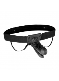 Полый страпон с двумя отростками и вибрацией Unisex Vibrating Hollow Strap-On Double Penetrating Dildo - 17,8 см. - Lux Fetish - купить с доставкой в Нижнем Тагиле